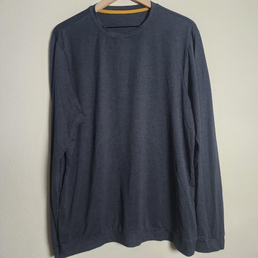 Rhone Shirt Mens Large Black Long Sleeve Performance Athletic Stretch Crewneck